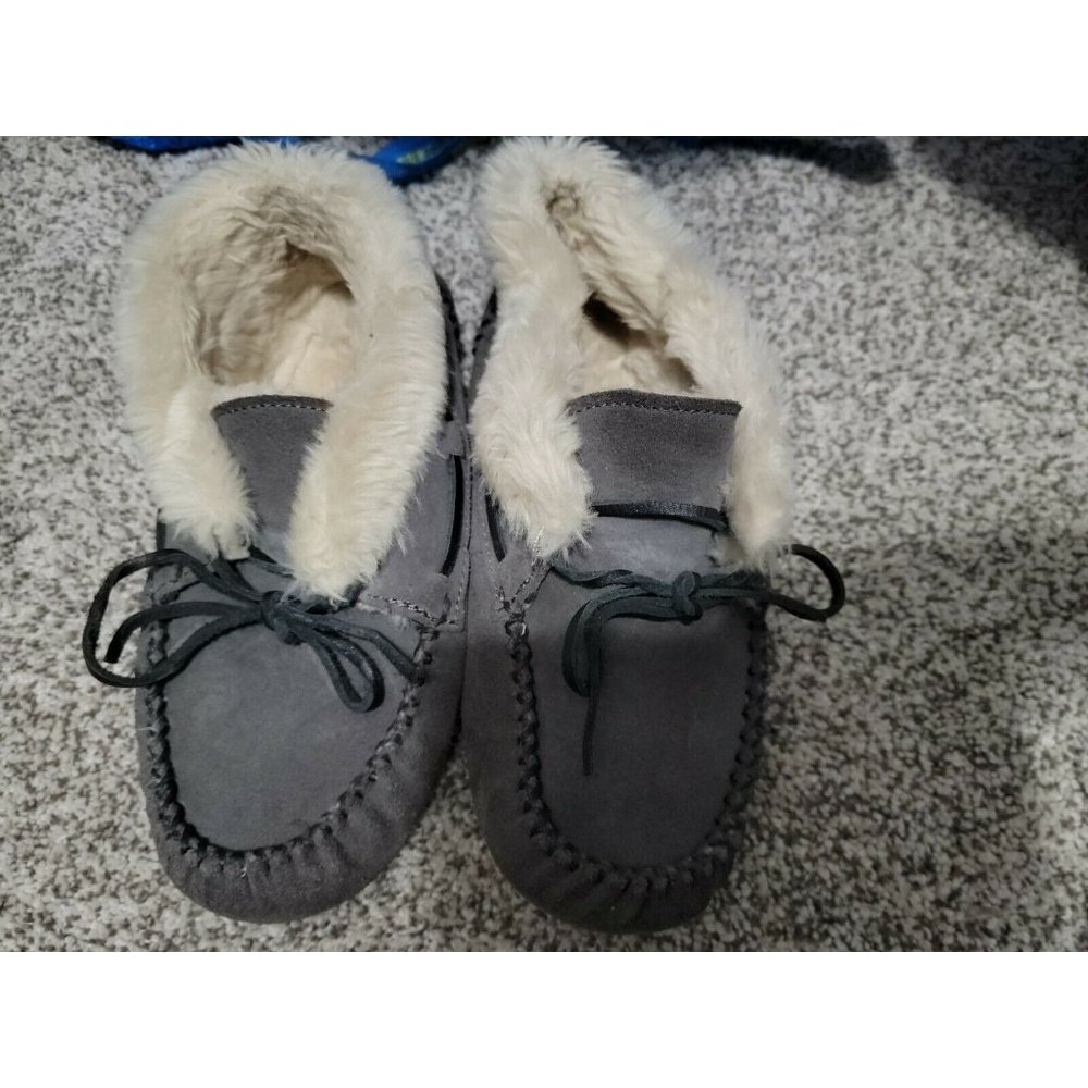 MINNETONKA Suede Soft Sole Moccasin Shoes Green Womens Size‎ 6 Driving Slipper